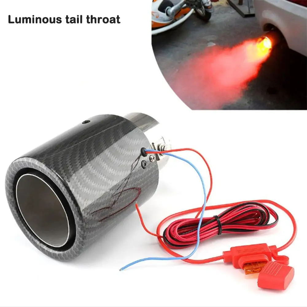 

Universal Stainless Steel Carbon Fiber Luminous Tail Throat With High Temperature Resistant Led Light Modified Car Exhaust Pipe