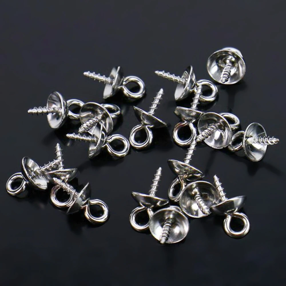 50 шт./лот винтовой штифт из нержавеющей стали жемчуг соединитель заглушка бусины