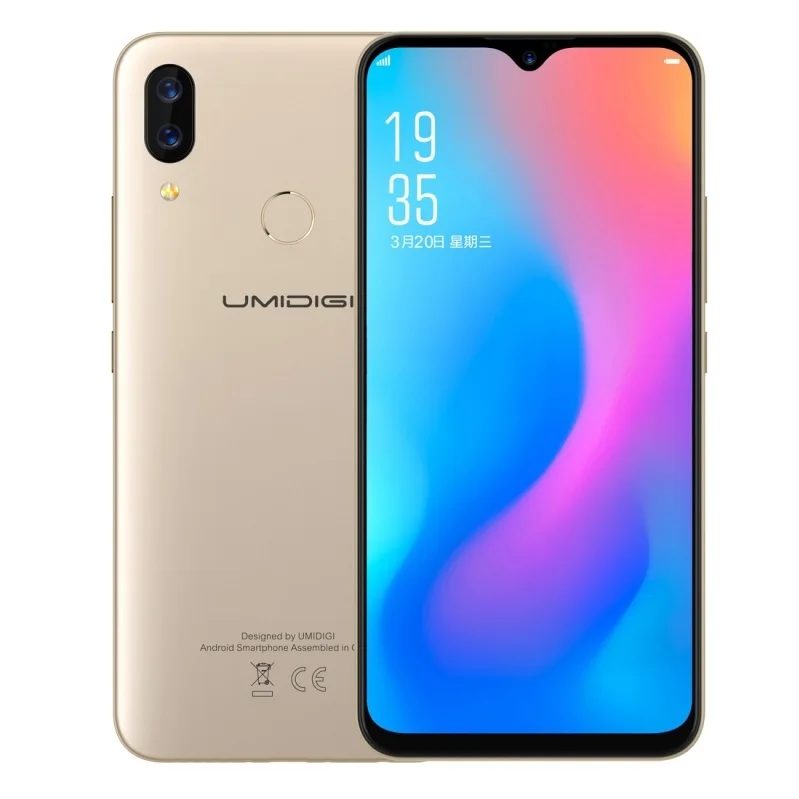 Золотой UMIDIGI power, 6,3 дюймов, полностью экранный смартфон, 4 Гб+ 64 ГБ, 5150 мАч, 16 МП, Android 9,0, мобильный телефон, две sim-карты, 4G, OTG, NFC - Цвет: Золотой
