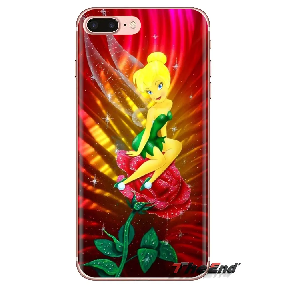 Transparent Soft Shell Covers For Samsung Galaxy S2 S3 S4 S5 MINI S6 S7 edge S8 S9 Plus Note 2 3 4 5 8 Coque Fundas Tinkerbell |