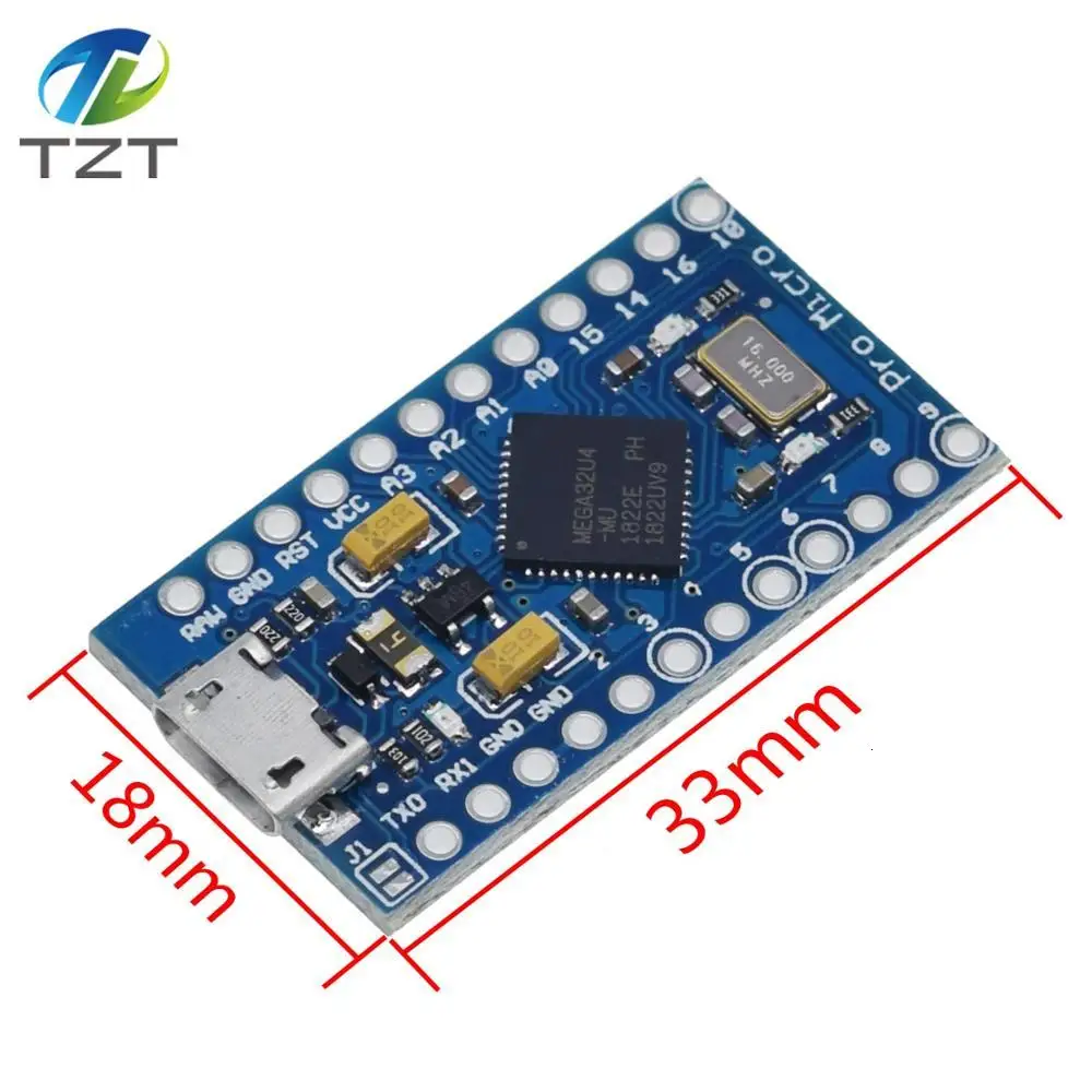 Завеса Pro Micro ATmega32U4 5V 16 МГц заменить ATmega328 для Arduino Pro Mini с 2 Row штыревые для Leonardo Mini Usb Интерфейс
