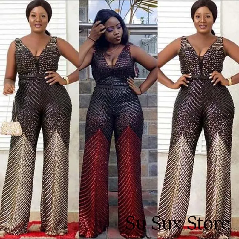 Сексуальный женский комбинезон с блестками бандажный Облегающий ромперы одежда