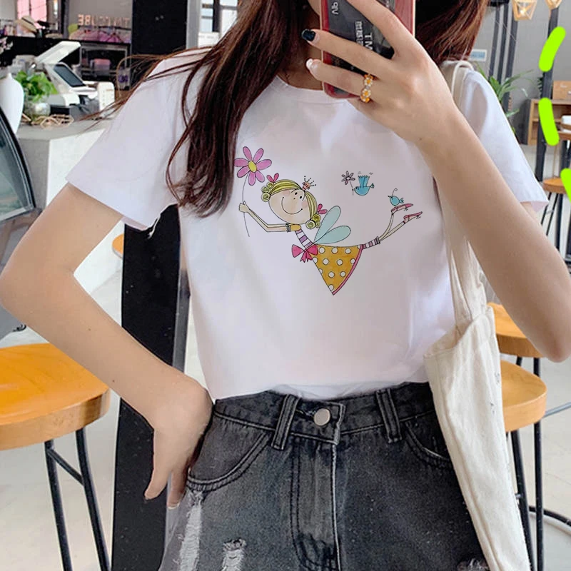 

Ladies summer casual T-shirt Alpaca cartoon printed T-shirt Women Casual White Tops Casual T Shirt Vogue T-shirt