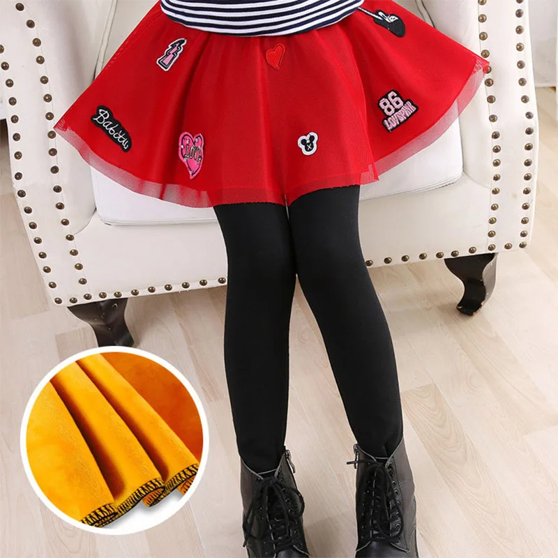 Зимние леггинсы для девочек флисовые теплые штаны новинка 2020 из двух частей с