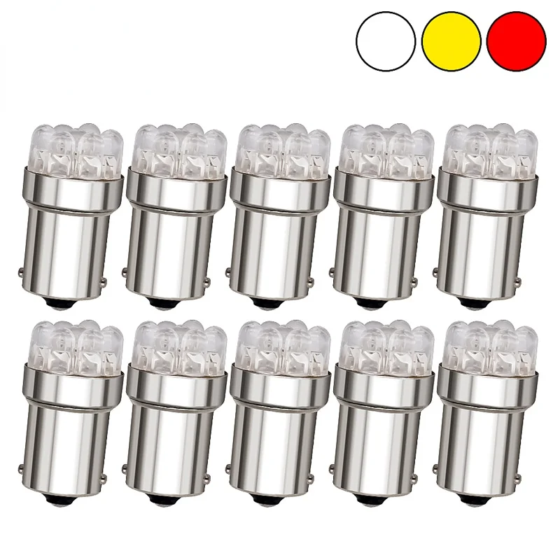 

10pcs 1156 1157 BA15S BAY15D P21W 9 LED Car Lights Auto Turn Signal Light R5W SMD Automobiles Lamp Brake lights DC 12V 24V