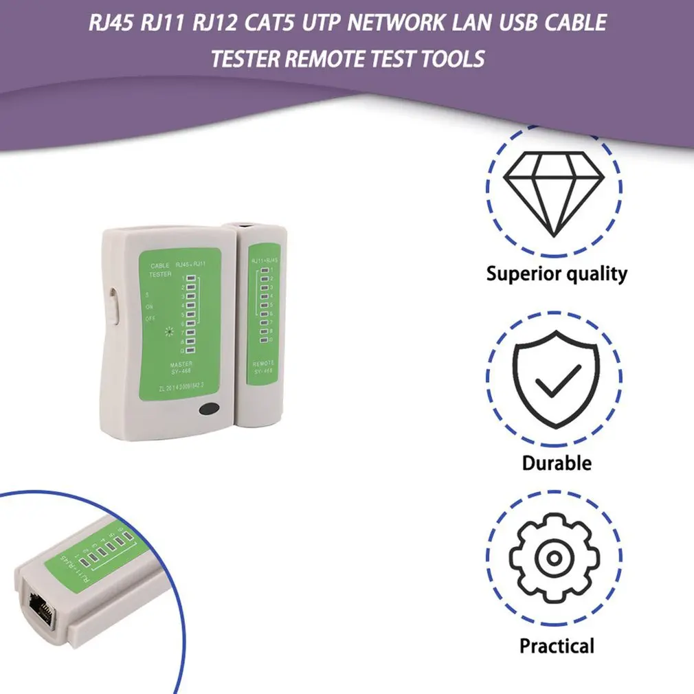 Профессиональный сетевой кабель тестер RJ45 RJ11 RJ12 CAT5 незащищенная витая пара кабеля локальной сети тестер сетевых инструментов ручной телефонная проводка линии детектор