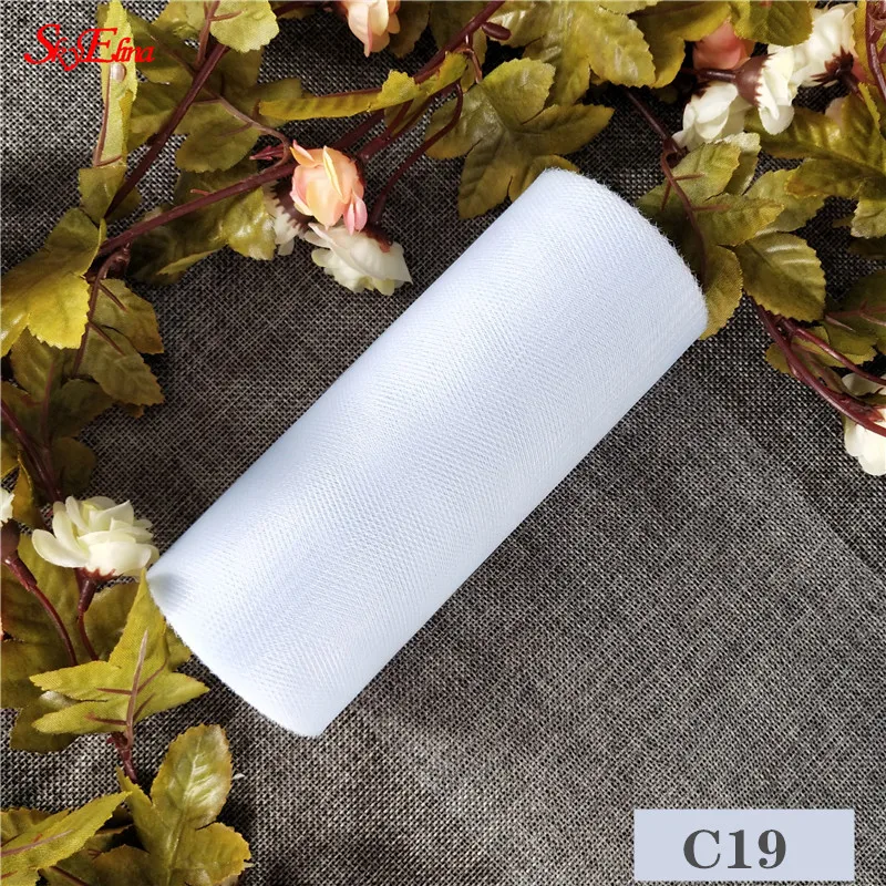 C19 Light Blue Белый розовый синий тюль рулонная катушка пачка 25 ярдов стол Сделай Сам юбка День рождения Свадебная вечеринка украшения Тюль органза в рулоне поставки 6Z - Цвет: C19 Light Blue