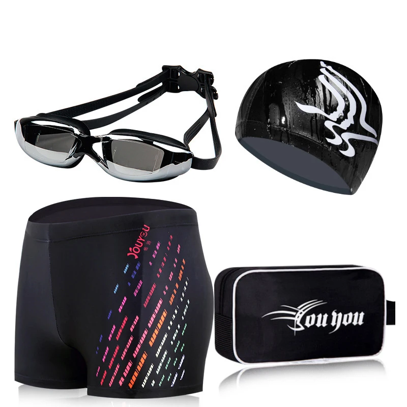 Шорты-боксеры мужские с принтом эластичные трусы для плавания пляжный костюм