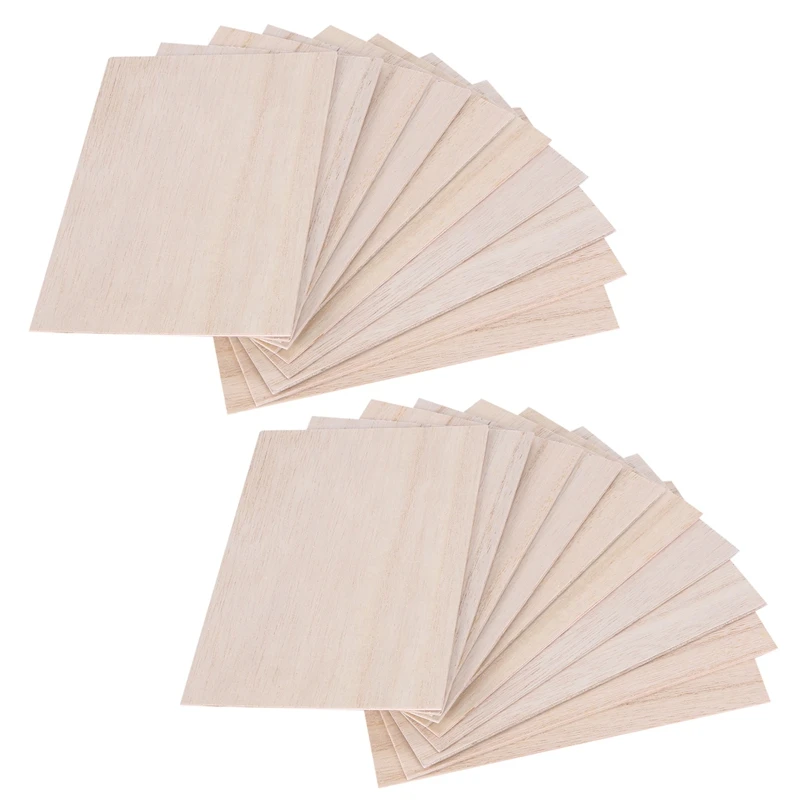 20Pcs Balsa Wood Sheets Wooden Plate 150 X 100 X 2Mm For House Ship Craft Model DIY