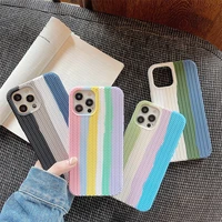 rainbow stripes drop proof soft case apply to iphone13 pro max mini mobile phone case apple 12 liquid protectives cover