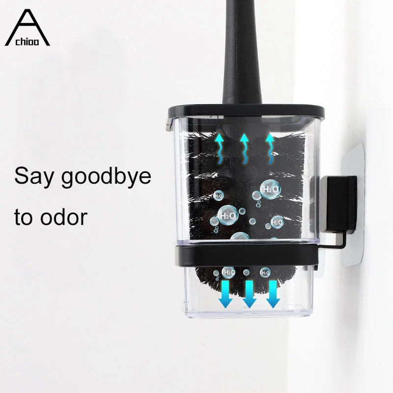 black toilet brush with holder plastic wall mounted corner brushes modern bathroom cleaning tool set wc washing accessories free global shipping