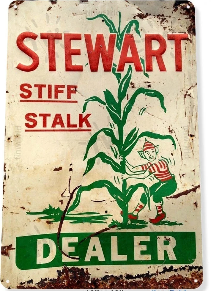 

Stewart Dealer Stalk Corn Metal Sign Poster Plaque Wall Home Decor Prompt Card(Visit Our Store, More Products!!!)