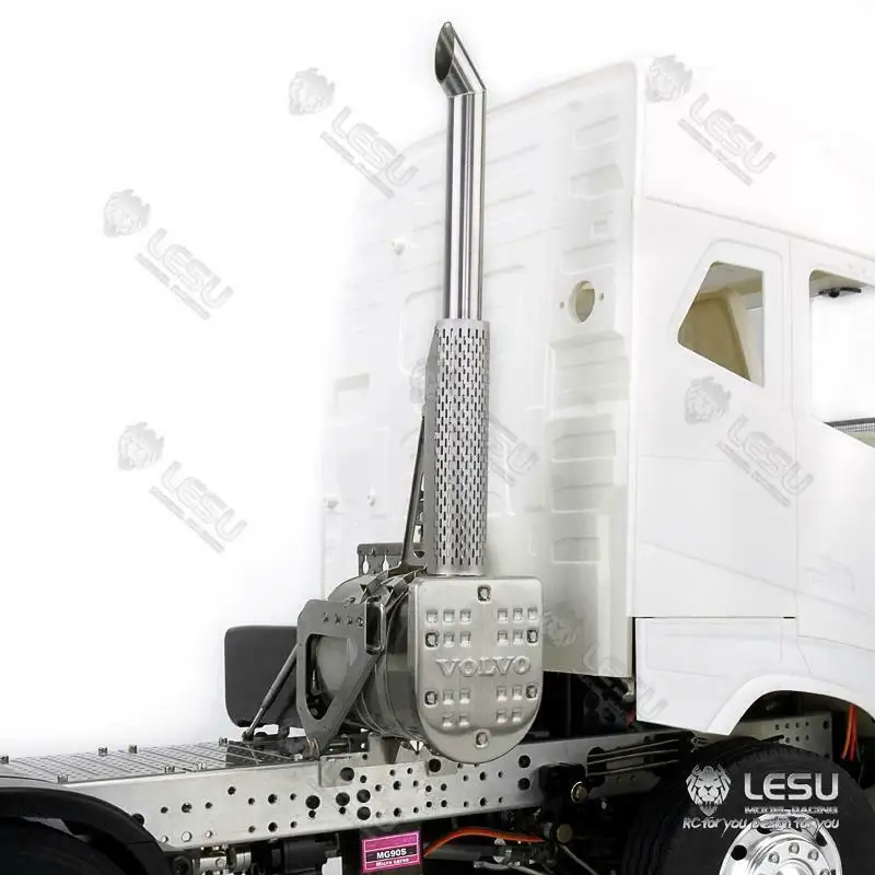 Металлический вытяжной резервуар LESU дымоход для 1/14 DIY TAMIYA RC VOLVO FH16 FH12 модель