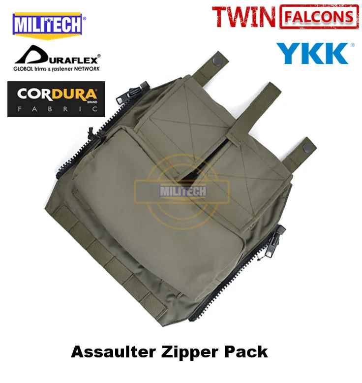 MILITECH twinfalcon TW 500D Delustered Cordura Back Pouch Zip-On Panel for JPC CPC AVS Military Molle Add On Zip Pack | Безопасность и