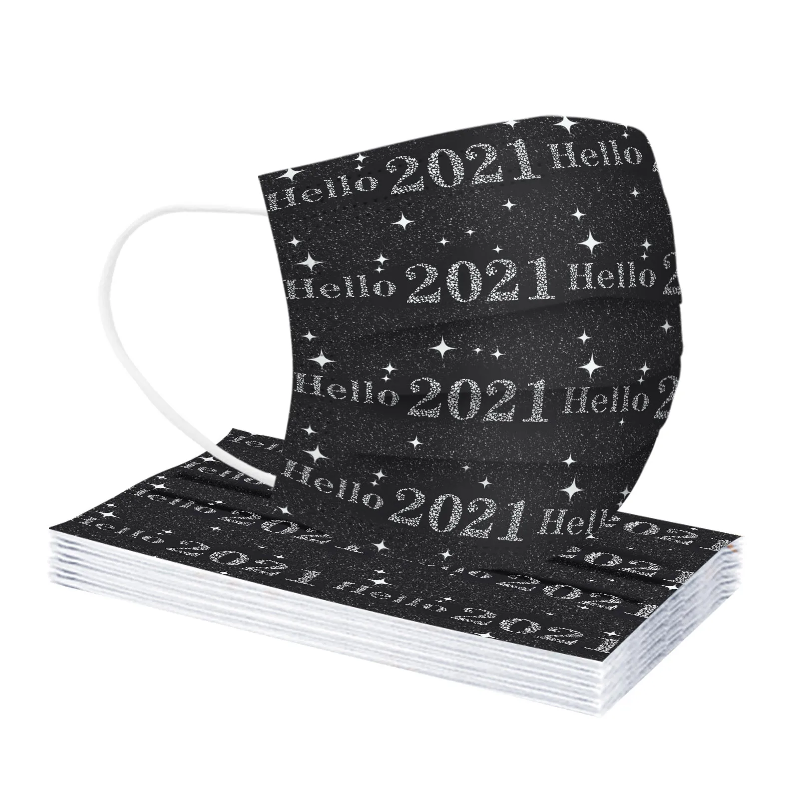 

Face Masks Adult Christmas 2021 Printed Mask Disposable Protection Three Layer Breathable Face Mask Mascarillas Masque