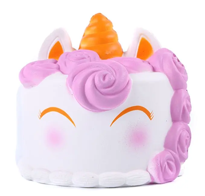 unicorn cake Мягкие медленно растущие мягкие игрушки милые Kawaii Jumbo большой розовый единорог мультфильм животных мягкие игрушки Jumbo - Цвет: unicorn cake