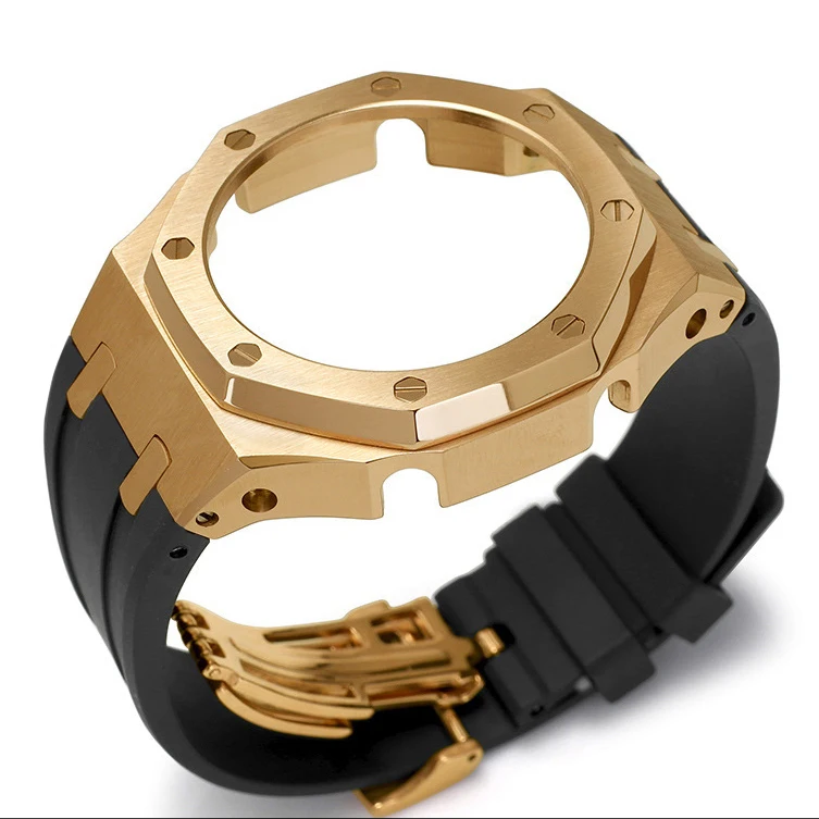 

NEW GA2100 4th Generation Mod Watchband for GA2100/2110 Metal Bezel Bracelet Case Rubber Watchstrap with screws and tools