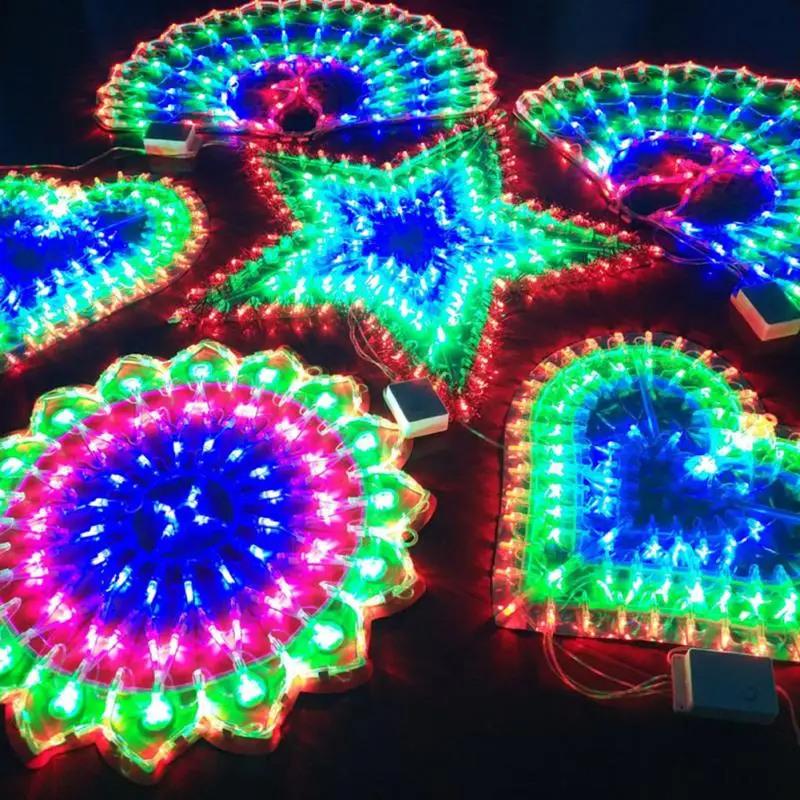 

2022 Hot LED Lantern Peacock Light Love Light Five-Pointed Star Sun Light String Room Christmas Wedding Party Plug-In Decorative