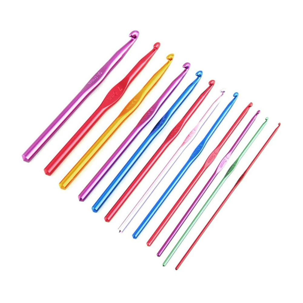 12 шт./компл. Цвет Алюминий сплав Вязание спица вязальный ящик для инструментов