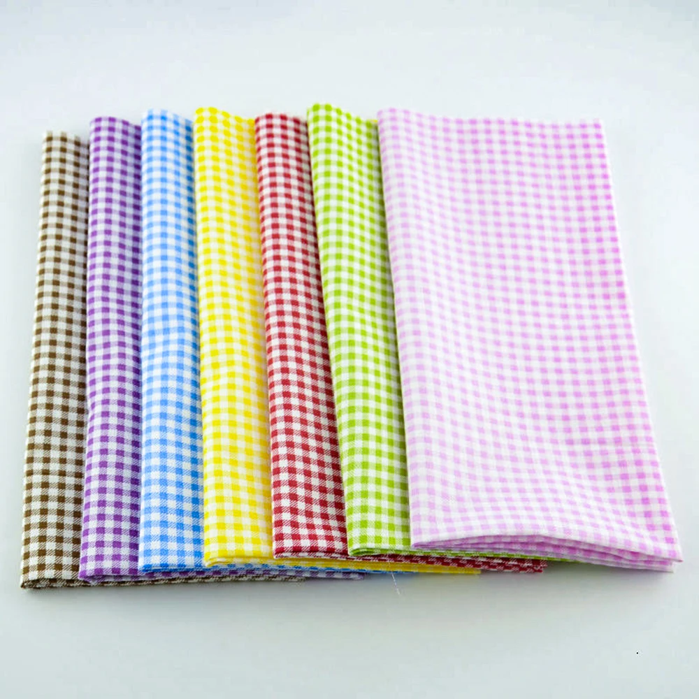 Booksew милые красочные проверить Стиль лоскутное 7 шт./лот хлопчатобумажная ткань