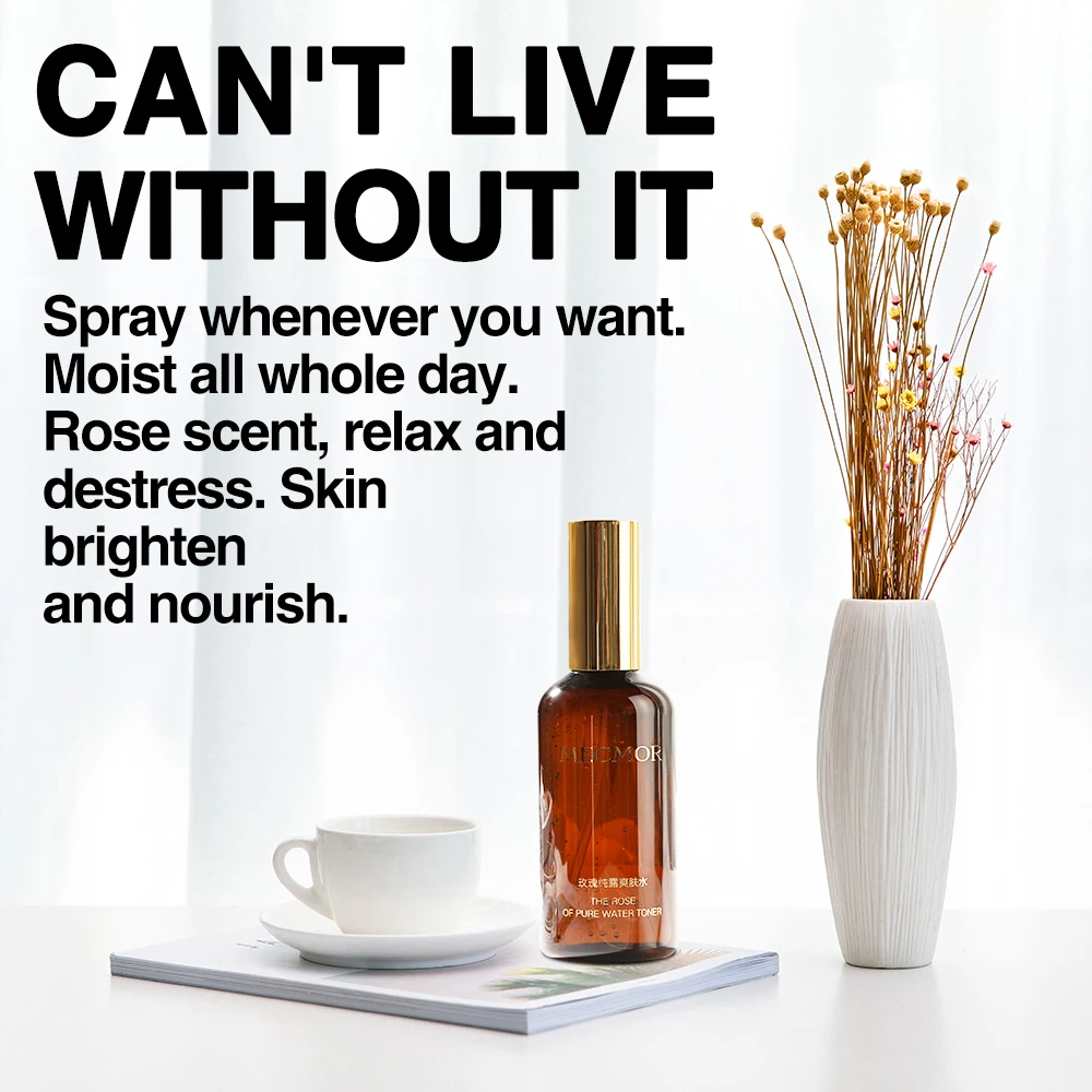 100% полностью натуральный органический Чистый Розовый сыворотка спрей тонера для