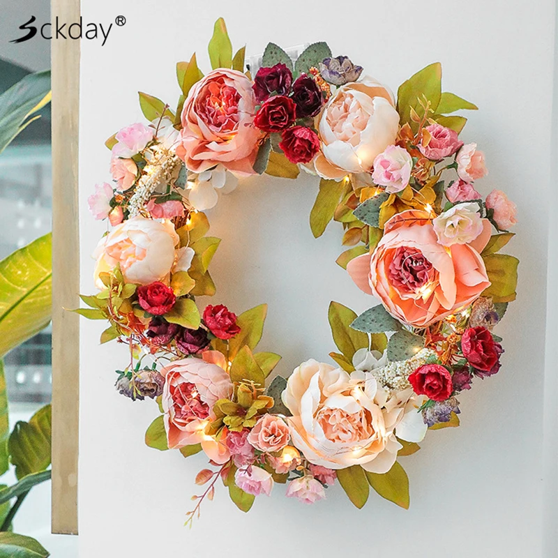 

LED Copper Wire Lights Battery Operated Rose Sunflower Peony Garland Fairy Decor Lights For Valentine's Day Wedding Decorative