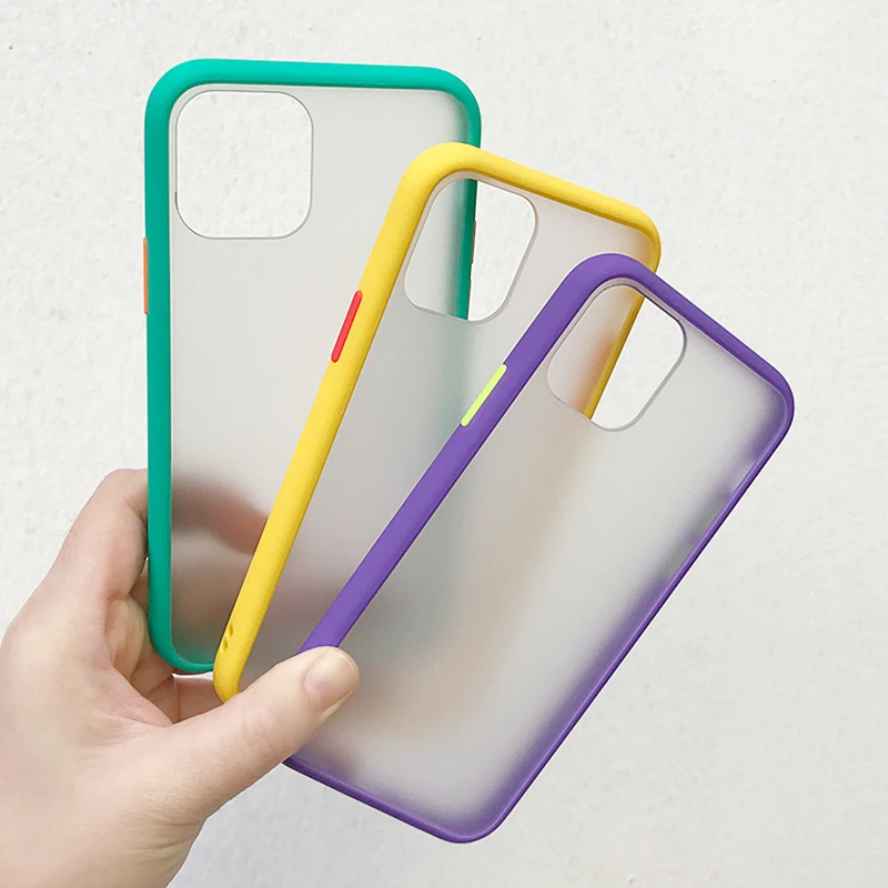 Мятный Гибридный простой матовый бампер чехол для телефона для Iphone 11 Pro Max Xr Xs Max 6s 8 7 Plus противоударный Мягкий ТПУ силиконовый прозрачный чехол