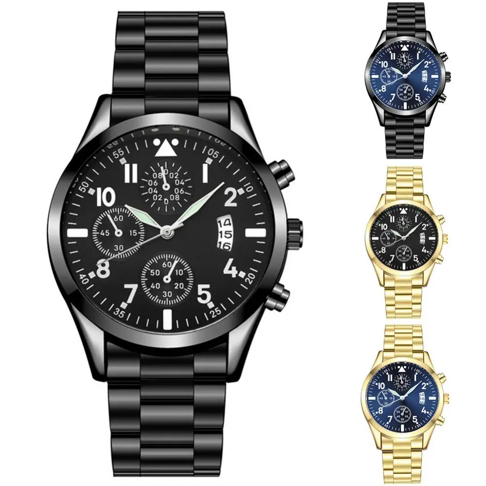 Часы наручные мужские кварцевые с круглым циферблатом модные роскошные