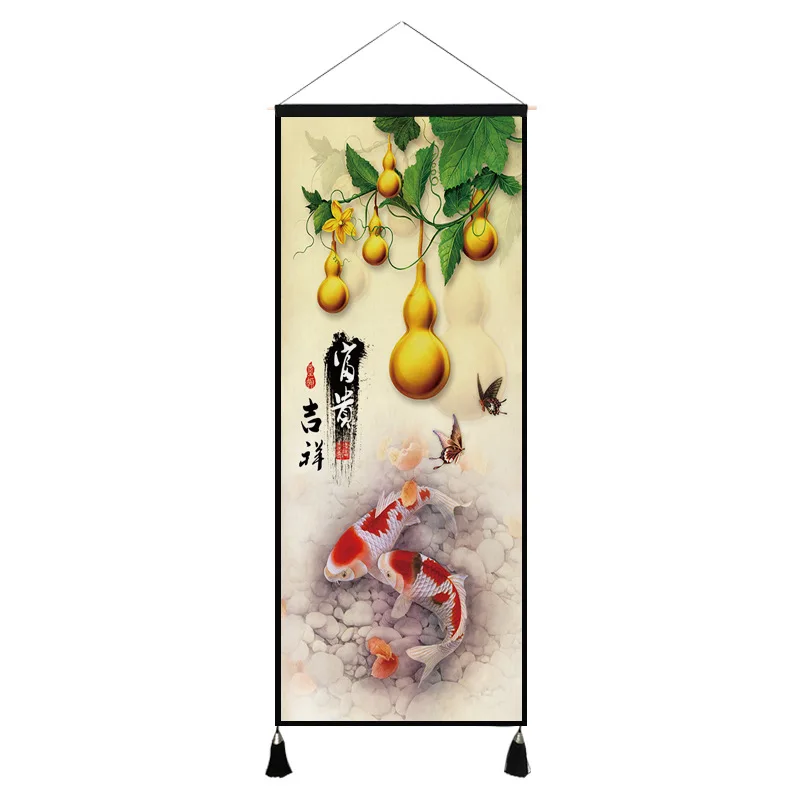 

Chinese style tapestry fabric decoration painting living room bedroom bedside wall tapestry home sofa background wall decoration