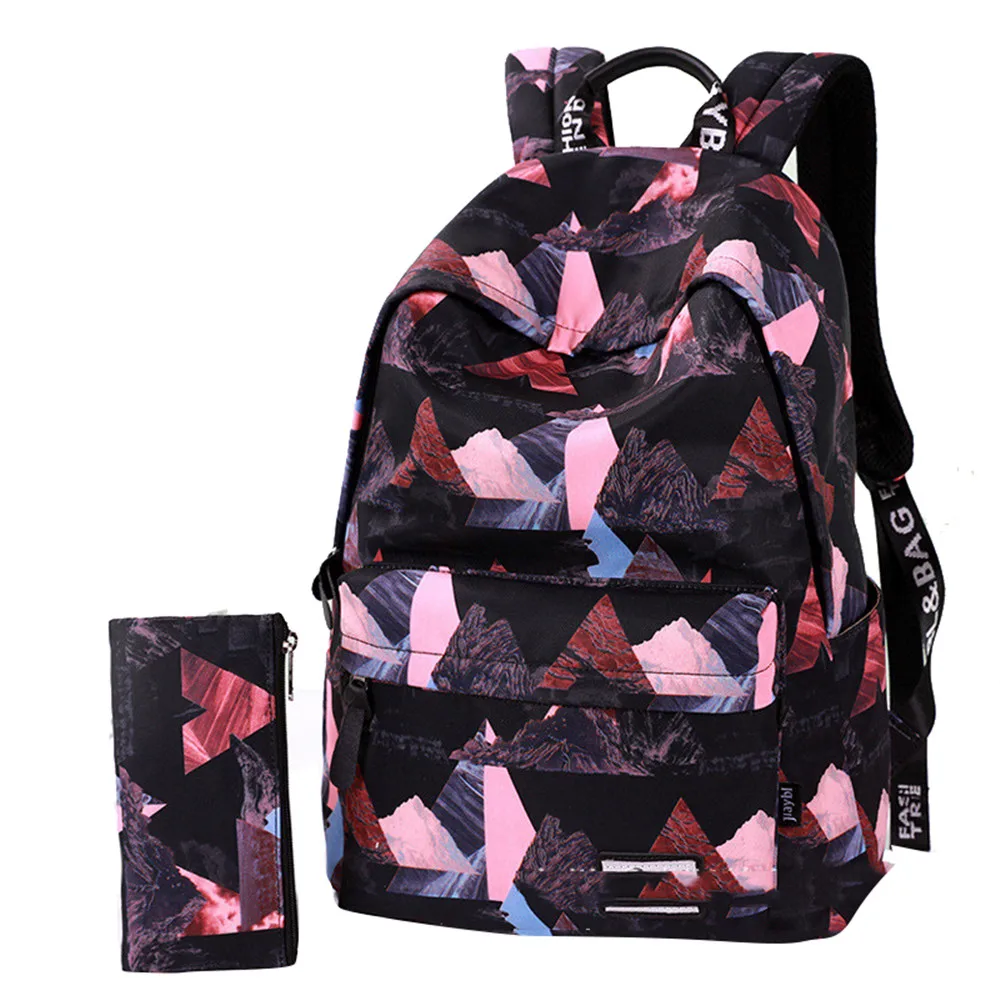 Модный водонепроницаемый женский рюкзак принт с геометрическим рисунком