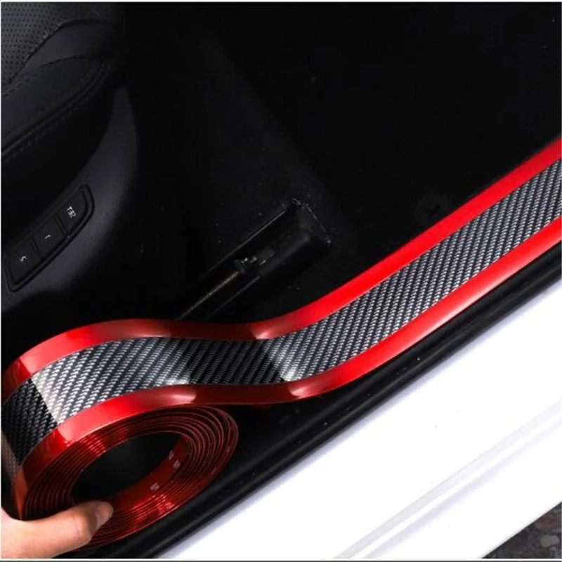 

1M 3cm Carbon Fiber Car Sticker Bumper Guard Decal Door Plate Sill Scuff Anti Scratch Universal Car Accessories