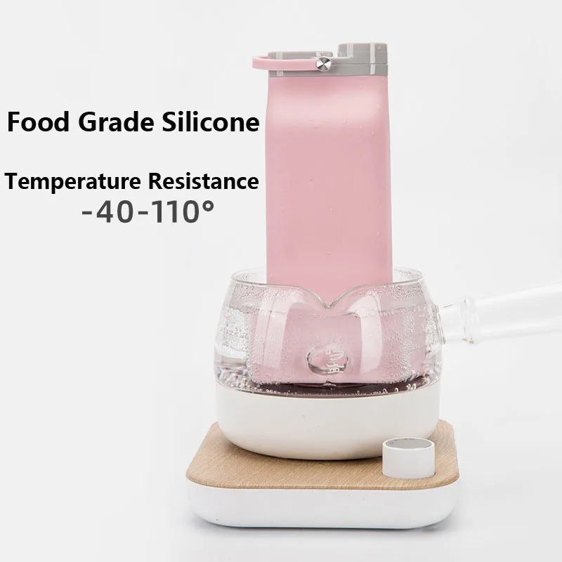 600 мл герметичные складной молока бутылки с водой силиконовые спортивные Посуда