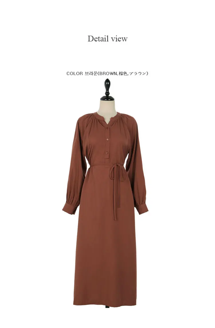 Женское длинное свободное платье рубашка офисное коричневое с длинным рукавом