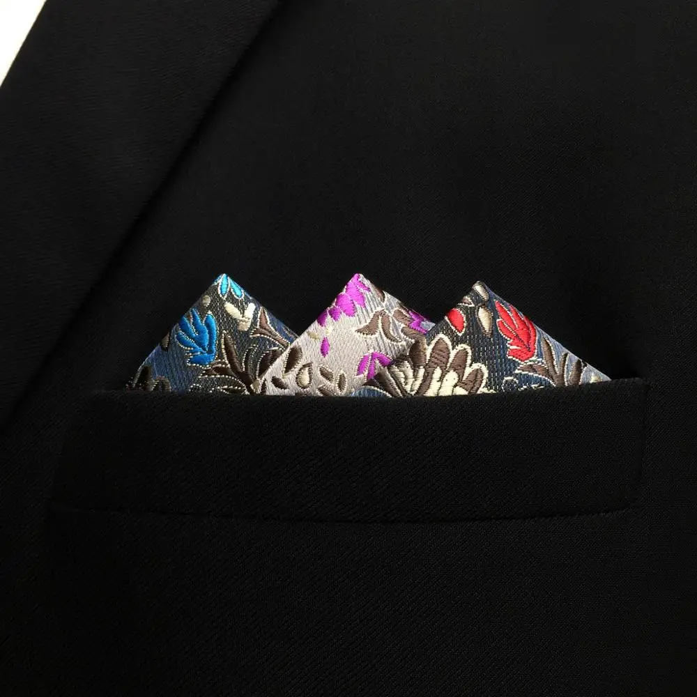 Pocket Square Handkerchief Floral Pattern Multicolor Large 12.6&quot | Аксессуары для одежды