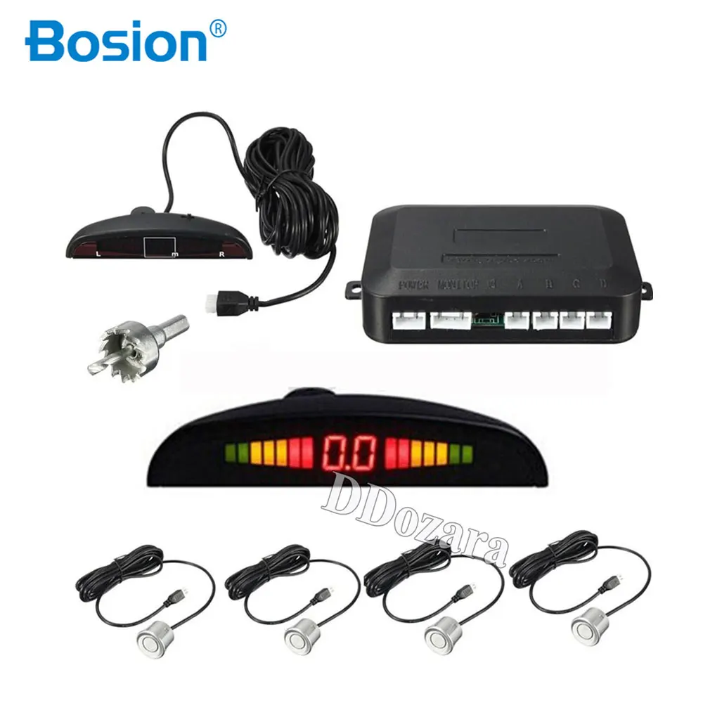 Парктроника 4 черные/Серебристые/белые плоские датчики 22 мм парковочные радар