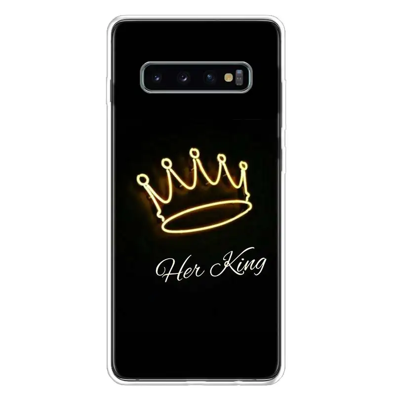 Король Королева пара влюбленных телефонный чехол для Samsung Galaxy S10 S20 Ultra Lite Note 10 9 8 S9