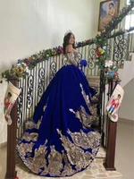 vestidos de 15 a%c3%b1os royal blue quinceanera dresses with detachable sleeves lace applique sweet 16 dress mexican prom gowns 2021