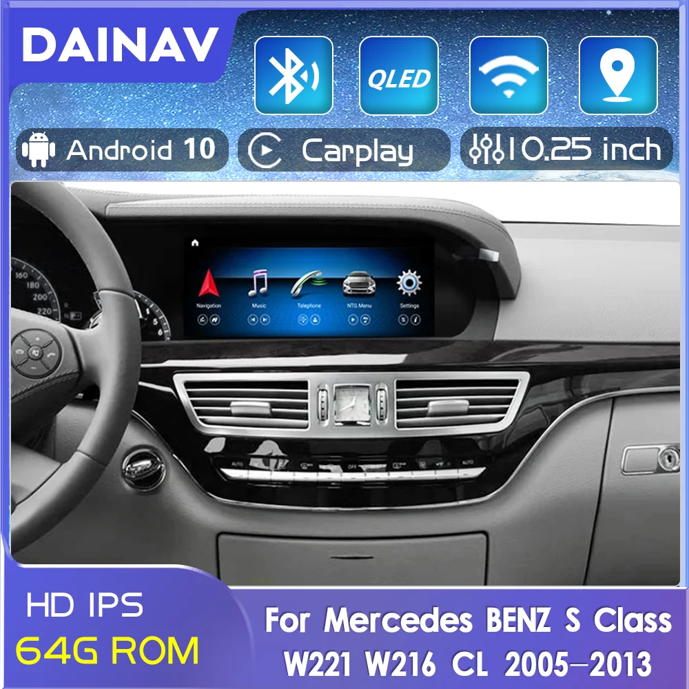 

Автомобильный радиоприемник 8 ядер 4 + 64 ГБ Android для Mercedes BENZ S Class W221 W216 CL 2005-2013 S Class GPS мультимедийный стерео плеер CarPlay