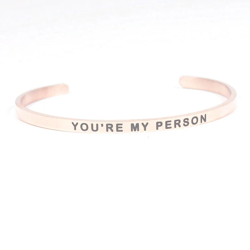 4 мм &quotYOU'RE MY PERSON&quot великолепное предложение Браслет-манжета из нержавеющей