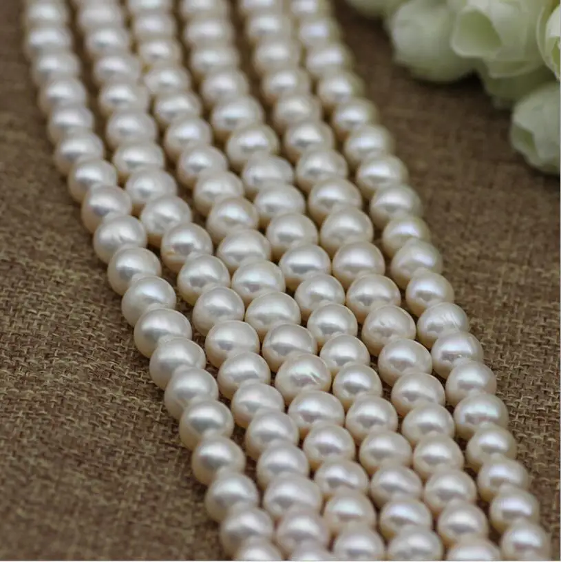 2017 New 924+++ 1PC Natural freshwater pearl semi finished Necklace DIY handmade 9~10 round |