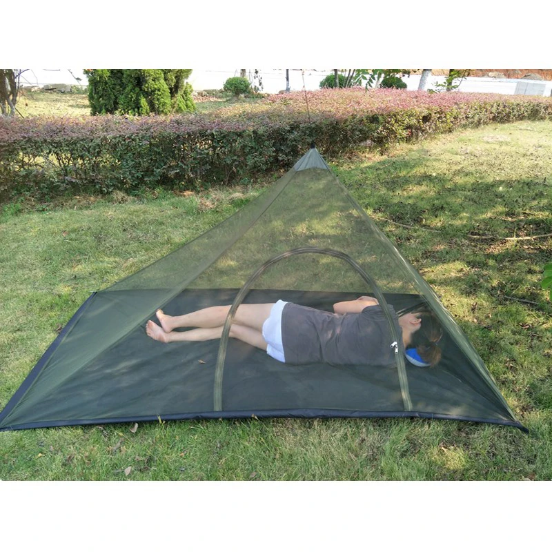 

2021 Hot Triangle Anti-mosquito Net Zipper Door Tent Portable Travel Single Camping Mountaineering Insect-proof Mosquito Net