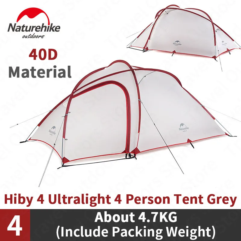 Палатка Naturehike Hiby туристическая Ультралегкая двухслойная Всесезонная семейная