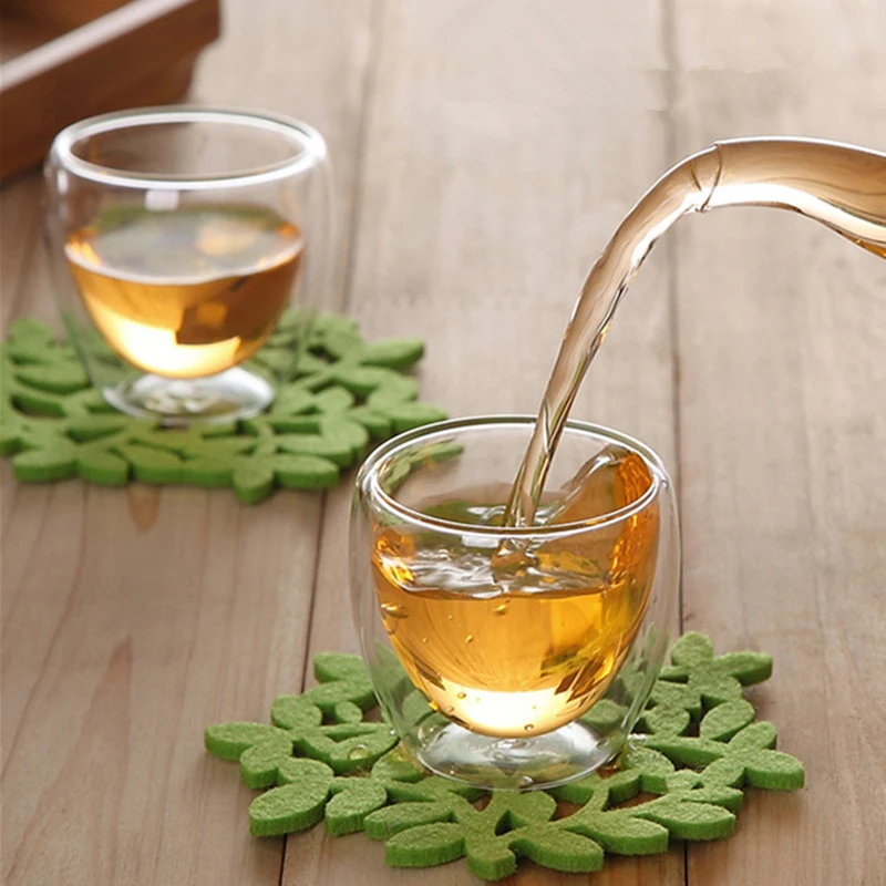 2-4-6Pcs/set 80/250/350/450ML Double Wall Glass Cup Transparent Handmade Heat Resistant Tea Drink Cups Espresso Coffee | Дом и сад