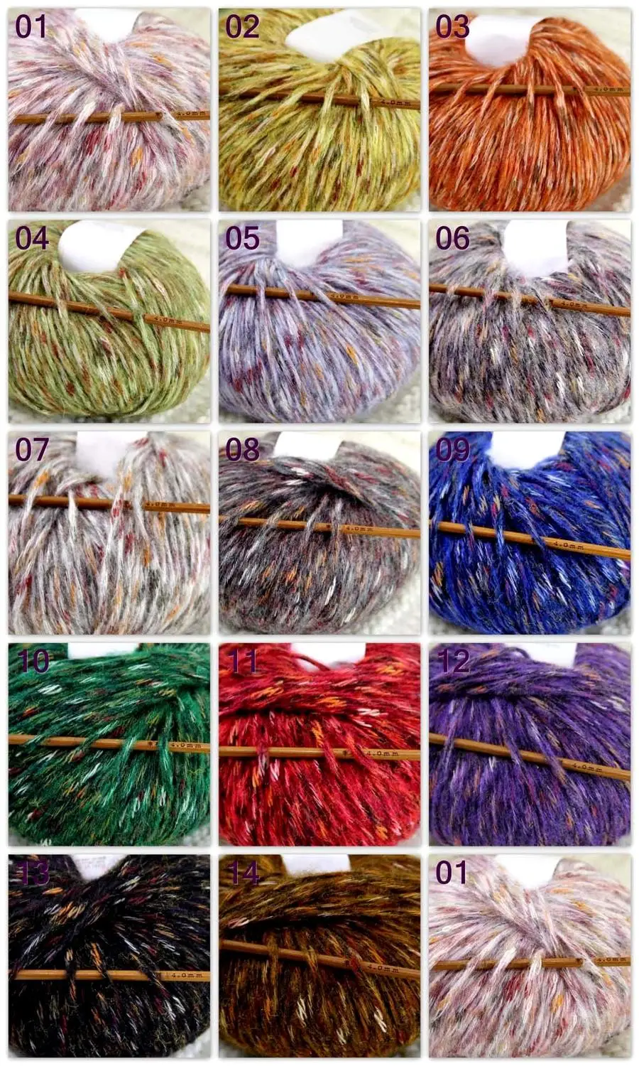

Sale of colorful wool 6ballsX50g thread camel hair color broken dyed line knitted scarf coat line mohair wool needlework 824-6D