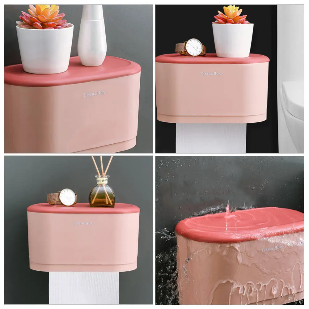 

1pc Wall-mounted Paper Roll Holder Towel Box for Home )