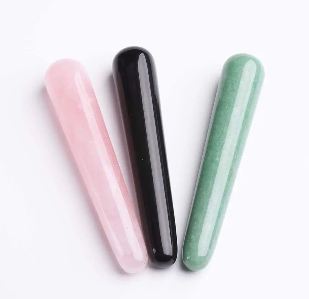 Драгоценный камень массажная палочка Нефритовый йони розовый кварц Gua Sha