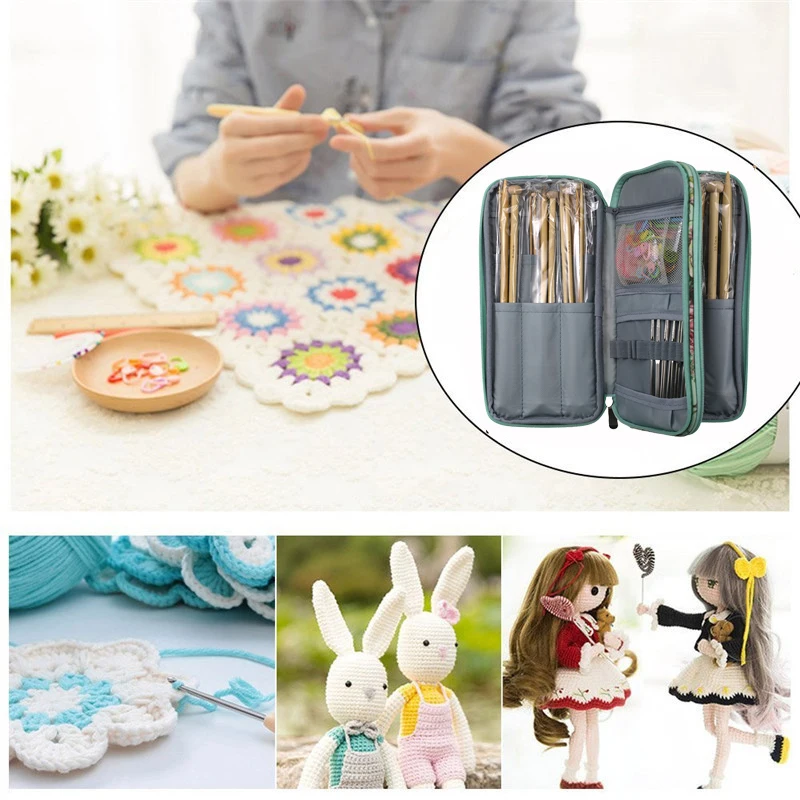 Крючки для вязания крючком набор игл 36 шт. Бамбуковые Спицы 12 крючки аксессуаров