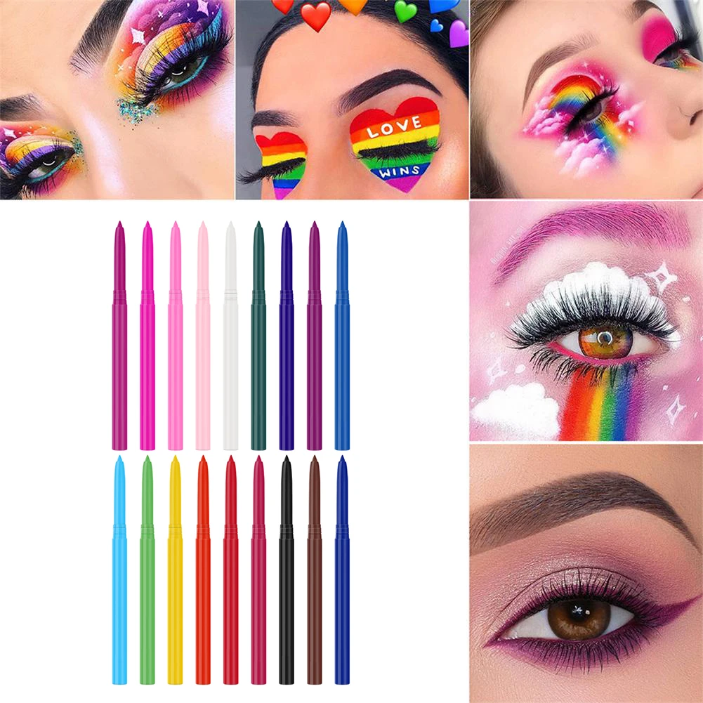

18 Colors/Pack Eyeliner Kit Matte Waterproof Liquid Colorful Eye Liner Pencil Women Set Makeup Cosmetics Long-Lasting Cosmetics