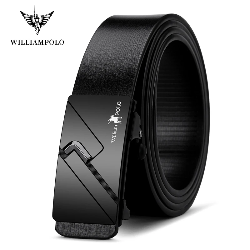 WILLIAMPOLO ремни для мужчин Автоматический модная обувь с пряжкой поясной ремень из