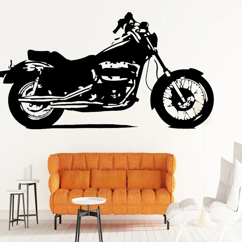 Наклейка на стену в старом стиле с рисунком мотоцикла для гостиной спальни